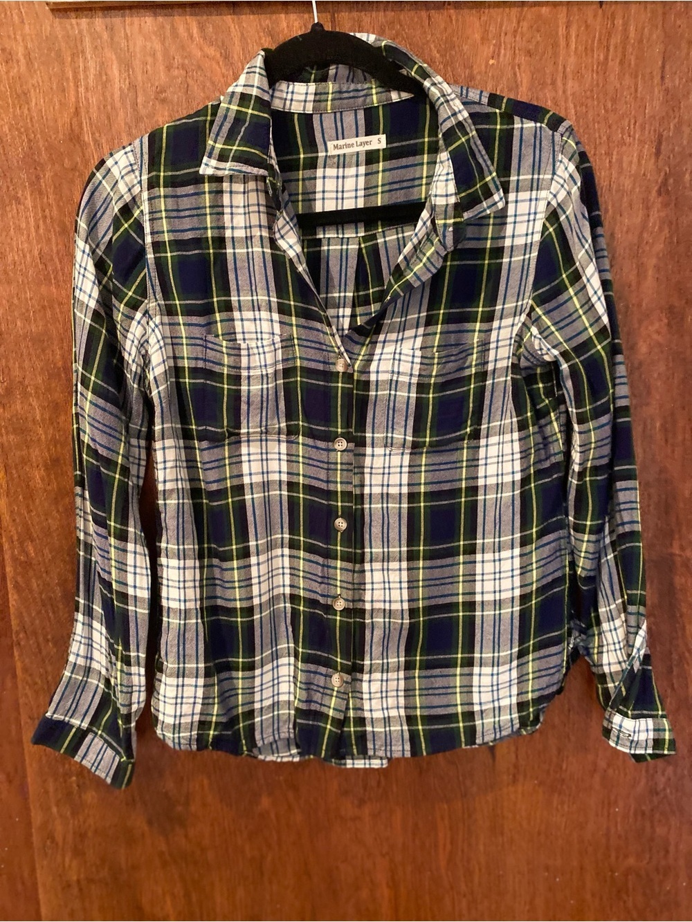Circa mid-2010s Marine Layer lightweight plaid button-up shirt in 100% cotton